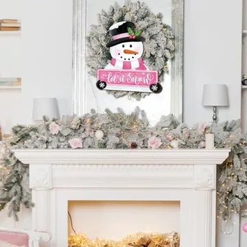 Whaline Let It Snow Snowman Sign for Holiday Decor