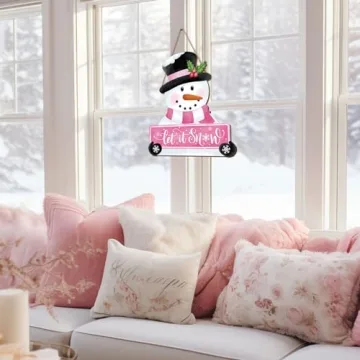 Whaline Let It Snow Snowman Sign for Holiday Decor