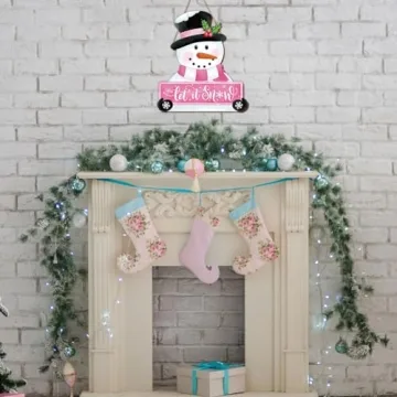 Whaline Let It Snow Snowman Sign for Holiday Decor