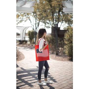 Patriotic Reusable Shopping Bags Bulk Pack