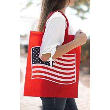 Patriotic Reusable Shopping Bags Bulk Pack