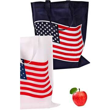 Patriotic Reusable Shopping Bags Bulk Pack