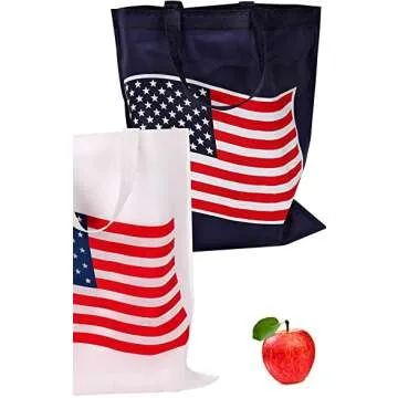 Patriotic Reusable Shopping Bags Bulk Pack