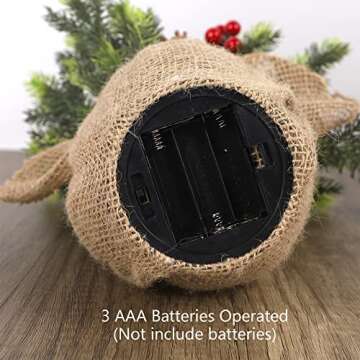 Juegoal 2 Pack Artificial Mini Christmas Trees, 24 Inch Lighted Tabletop Xmas Pine Tree with Lights, Small Light Up Battery Operated Spruce Tree with Burlap Base for Holiday Winter Home Party Decor