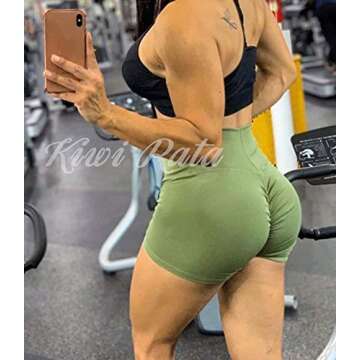 Scrunch Workout Shorts for Women - KIWI RATA High Waisted Booty Shorts