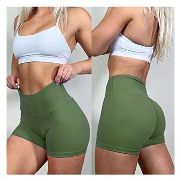 Scrunch Workout Shorts for Women - KIWI RATA High Waisted Booty Shorts