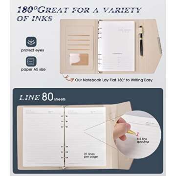 Tree of Life Refillable Leather Journal Notebook with Pen & Gift Box,6.5× 9" Hardcover Notebook Journal for Men & Women School Travel Business Work Home Writing,160 Pages A5 Lined/Ruled Paper Diary