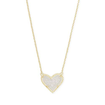 Kendra Scott Ari Heart Adjustable Length Pendant Necklace for Women, Fashion Jewelry, 14k Gold-Plate...