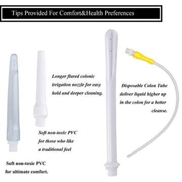 Topquafocus Large Enema Bucket Kit Anti-backflow Enema Kit for Men Women Colon Cleansing Detox Enemas 2 quarts Capacity 5 Tips Enema Kit……