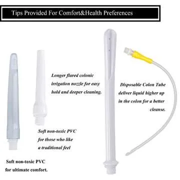 Topquafocus Large Enema Bucket Kit Anti-backflow Enema Kit for Men Women Colon Cleansing Detox Enemas 2 quarts Capacity 5 Tips Enema Kit……