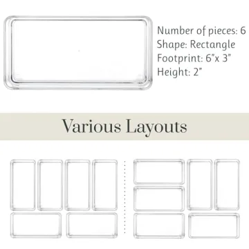 STORi SimpleSort 6-Piece Stackable Clear Drawer Organizer Set