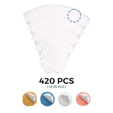 LANDVIDI 360PCS Double Sided Adhesive Dots for Wax Seal Stamp kit, 1inch Adhesive Wax Seal Backing for Wax Seal Stickers, Craft Adhesive Waxing (White)