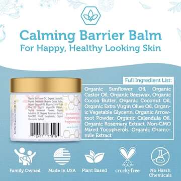 Era Organics Baby Diaper Balm - USDA Organic Ointment Cream Extra Soothing and Nourishing for Dry, Sensitive Skin - All Natural to Help Excess Moisture, Rash or Chafing