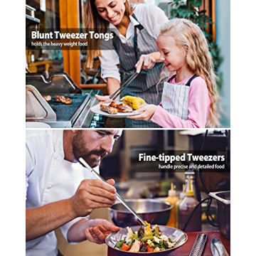 Precision SouxMux Tweezer Tongs for Cooking and Plating