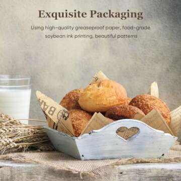 50Pcs Grease Resistant Sandwich Wrapping Paper for Food