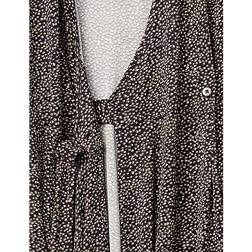 Lark & Ro Women's Classic Cap Sleeve Wrap Dress, Dark Navy Shadow Dot, X-Small