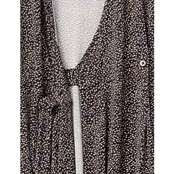 Lark & Ro Women's Classic Cap Sleeve Wrap Dress, Dark Navy Shadow Dot, X-Small