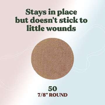 FEBU Eco-Friendly Organic Bamboo Fabric Bandages | PFAS Free Bandages for Scrapes & Cuts | Flexible Fabric Bandage | Latex Free Bandages | Fully Compostable | Spot Bandage 50 Count Pack