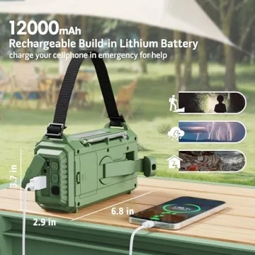 NOAA Weather Alert Radio with 5 Way Power, Flashlight