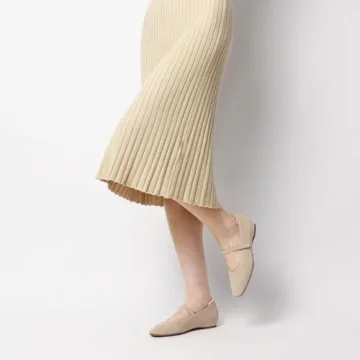 Cusolemore Mary Jane Flat Shoes for Women with Arch Support and Concealed Low Wedge Heel, Nude Flats for Women,Square Toe Ballet Flats, Comfortable Dress Shoe with Adjustable Straps Size 9