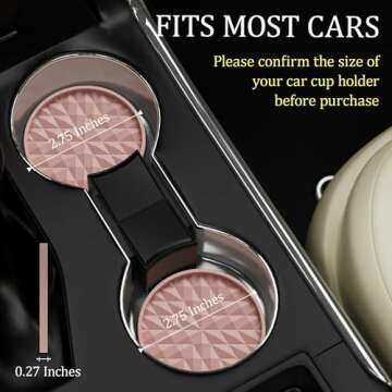 Wingcases Car Coasters Silicone [4 Pack] - Universal Non-Slip Mats for Car Cup Holders