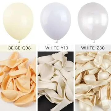PartyWoo White Balloons - 50 pcs Premium Latex Balloons