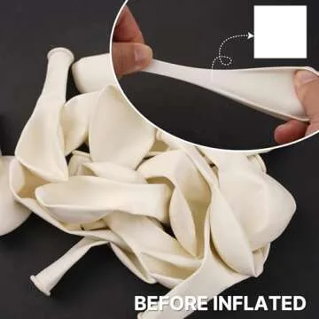 PartyWoo White Balloons - 50 pcs Premium Latex Balloons
