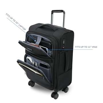 KROSER Expandable Carry-On Luggage with USB Port