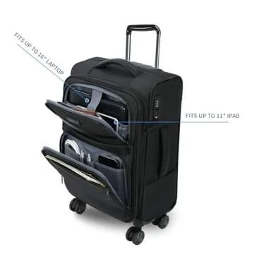 KROSER Expandable Carry-On Luggage with USB Port