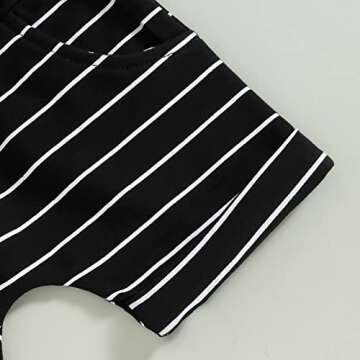 Karesoull Summer Toddler Baby Boy Clothes Set Sleeveless Outfits Pocket Tank Tops Striped Shorts 2PCS