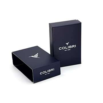 Colibri Premium SV-Cut 2 in 1 Cigar Cutter - Ergonomic Stainless Steel V-Cut and Straight Cut Style Spring-Loaded Blade, Ideal for up to 60+ Ring Gauge - Gift for Cigar Enthusiasts (Black)