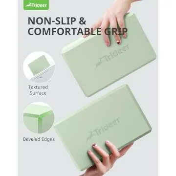 Trideer Yoga Block - Premium Non-Slip Foam for Yoga & Fitness