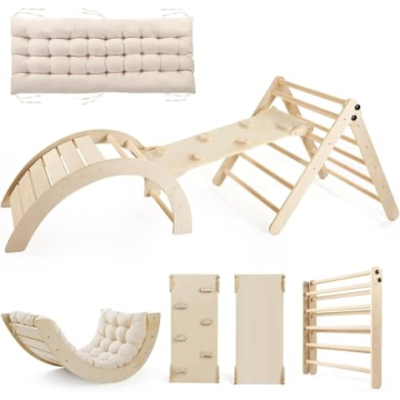 Pikler Triangle Set 5-in-1 Montessori Climbing for Toddlers