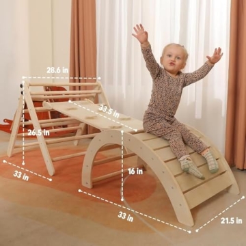 Pikler Triangle Set 5-in-1 Montessori Climbing for Toddlers