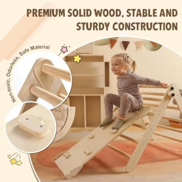 Pikler Triangle Set 5-in-1 Montessori Climbing for Toddlers