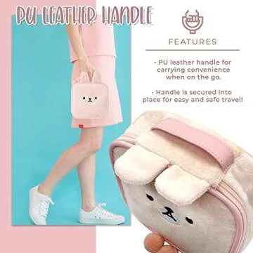 na1 Cute Kawaii Plush Makeup Bag for Women and Girls