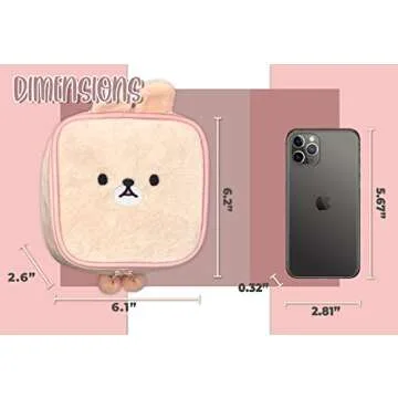 na1 Cute Kawaii Plush Makeup Bag for Women and Girls