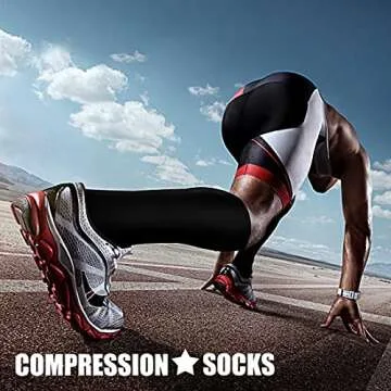 CHARMKING Compression Socks for Women & Men Circulation (3 Pairs) 15-20 mmHg is Best Athletic for Running, Flight Travel, Support, Cycling, Pregnant - Boost Performance, Durability (L/XL,Multi 52)