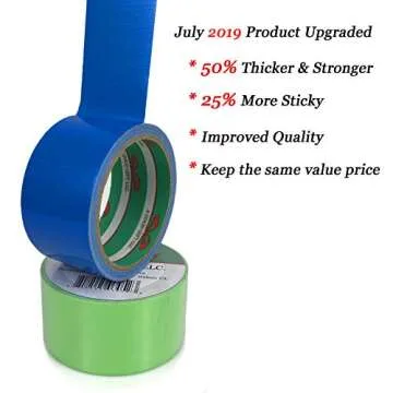 GiftExpress 12 Assorted Colored Duct Tapes 10 Yards x 2 Inch Rolls,12 Multi Purposes Bright Colors Tapes Great Do It Yourself Art Kit Home School