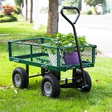 400Lbs Steel Garden Cart with 10-Inch Wheels Heavy Duty
