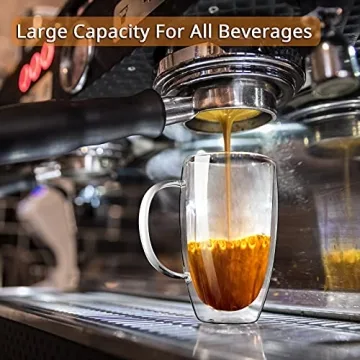 Bivvclaz Double Wall Glass Coffee Mugs Set of 2 for Elegant Sipping