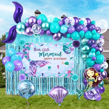 Winrayk Mermaid Birthday Party Decorations for Girls
