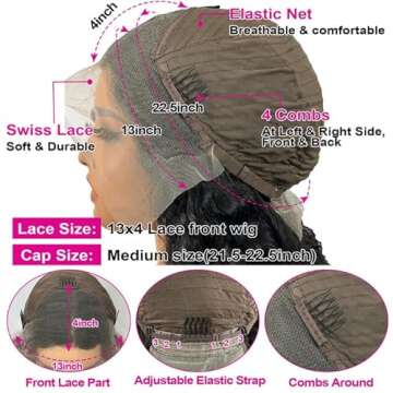 RLTEO Deep Wave Lace Front Wigs Human Hair HD 13x4 Transparent Glueless Deep Curly Lace Frontal Wigs for Women Human Hair Pre Plucked with Baby Hair 180% Density Natural Color 20 Inch