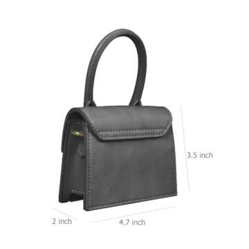 Cute Purse Mini Crossbody Bags for Women Top Handle Clutch Handbag (Black)