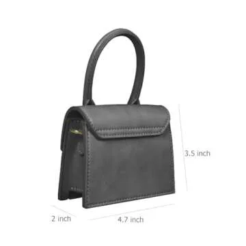 Cute Purse Mini Crossbody Bags for Women Top Handle Clutch Handbag (Black)