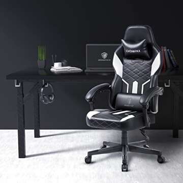 Dowinx Gaming Chair with Pocket Spring Cushion, Ergonomic Computer Chair High Back, Reclining Game C...