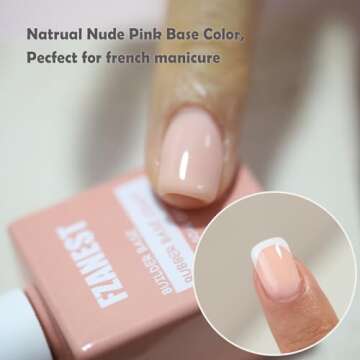 FZANEST Rubber Base Builder Gel Nail, 15ml Jelly Natrual Nude Pink Color Gel Nail Polish,Builder Gel in a Bottle,Nail Strengthener Gel,Self-leveling Extension Gel Soak Off UV Gel Nail