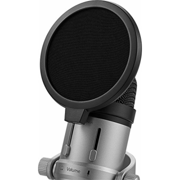 Insignia USB Microphone Studio Quality Sound Silver Black