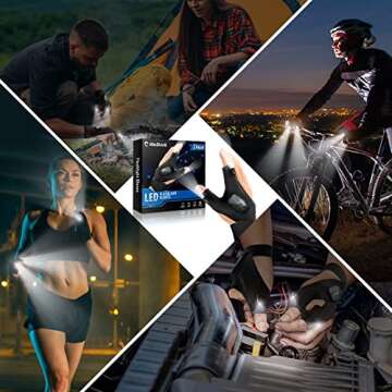 Hinshark Fathers Gifts for Men, LED Flashlight Gloves Rechargeable, Dad Gifts for Fathers Day, Birthday Gifts for Dad Husband Grandpa Boyfriend, Unique Camping Fishing Gifts Cool Gadgets Tools