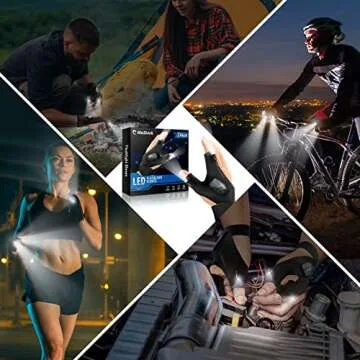 Hinshark Fathers Gifts for Men, LED Flashlight Gloves Rechargeable, Dad Gifts for Fathers Day, Birthday Gifts for Dad Husband Grandpa Boyfriend, Unique Camping Fishing Gifts Cool Gadgets Tools